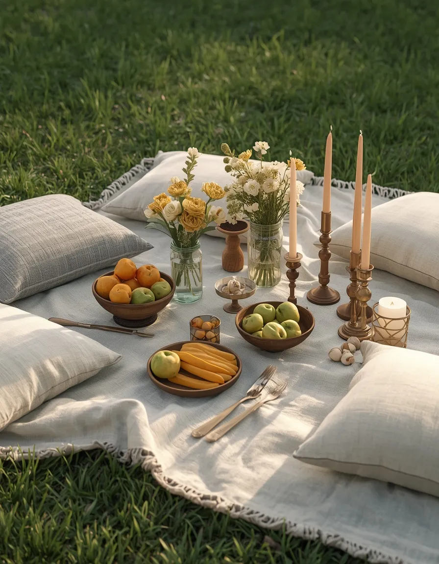 Picnic style summer tablescape