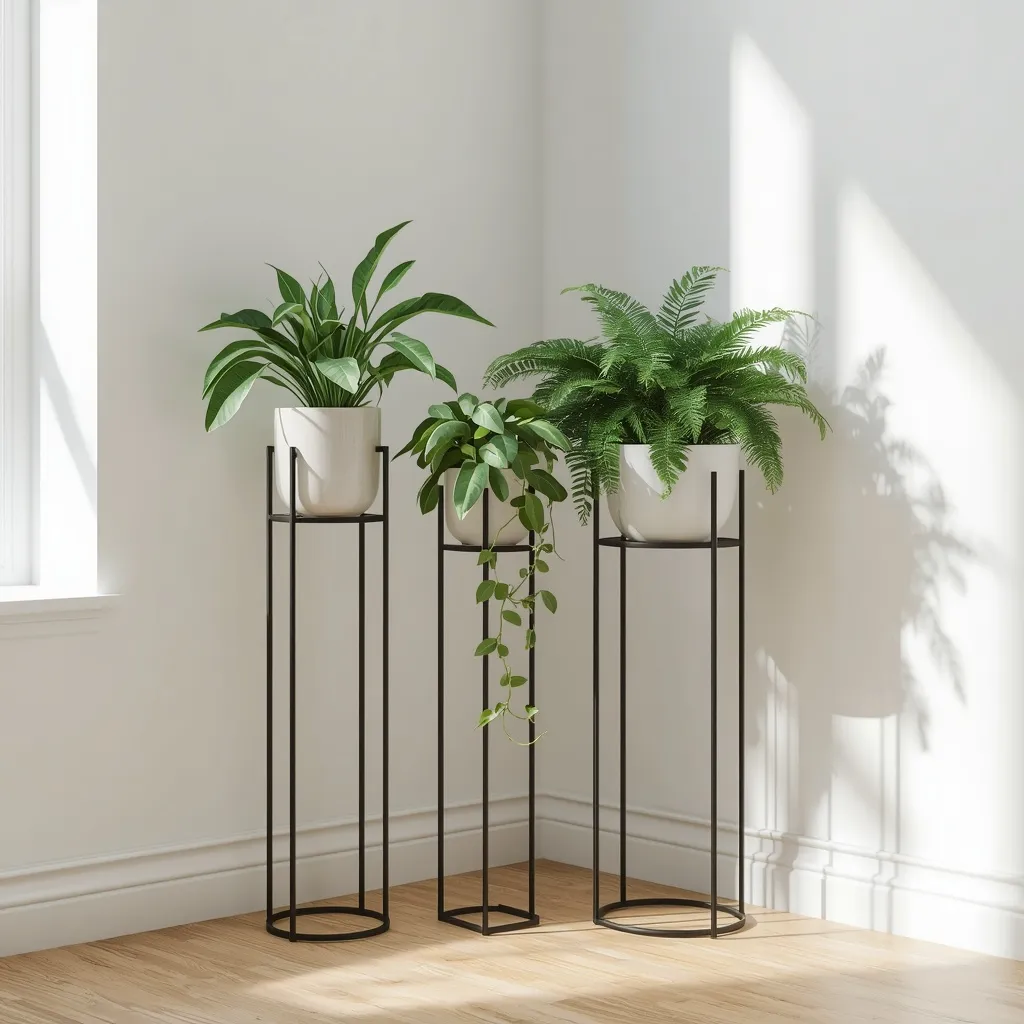 Trio of plant stands grouping