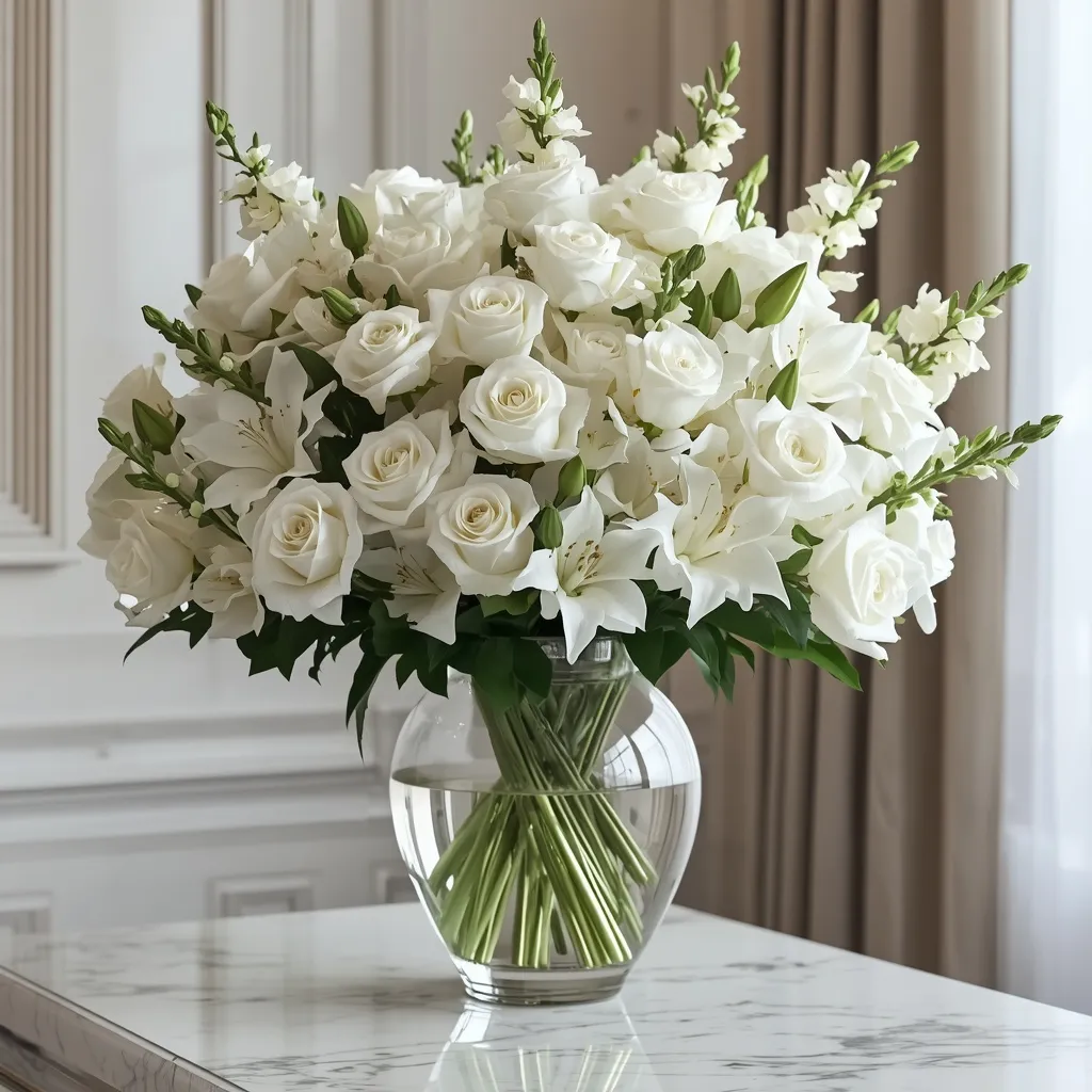 White blooms summer vase filler