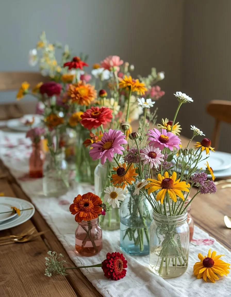 Wildflower bud vase dining table