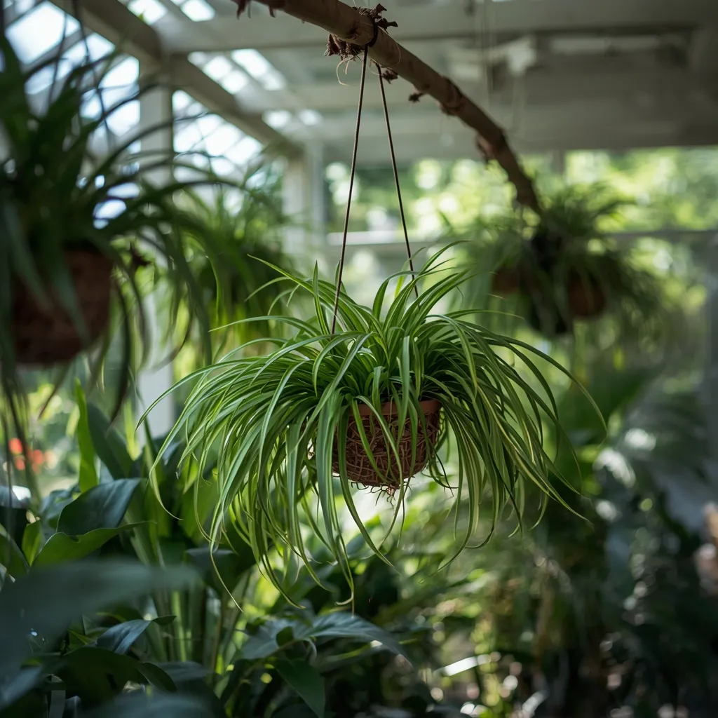 Air plants displayed on a shaded patio