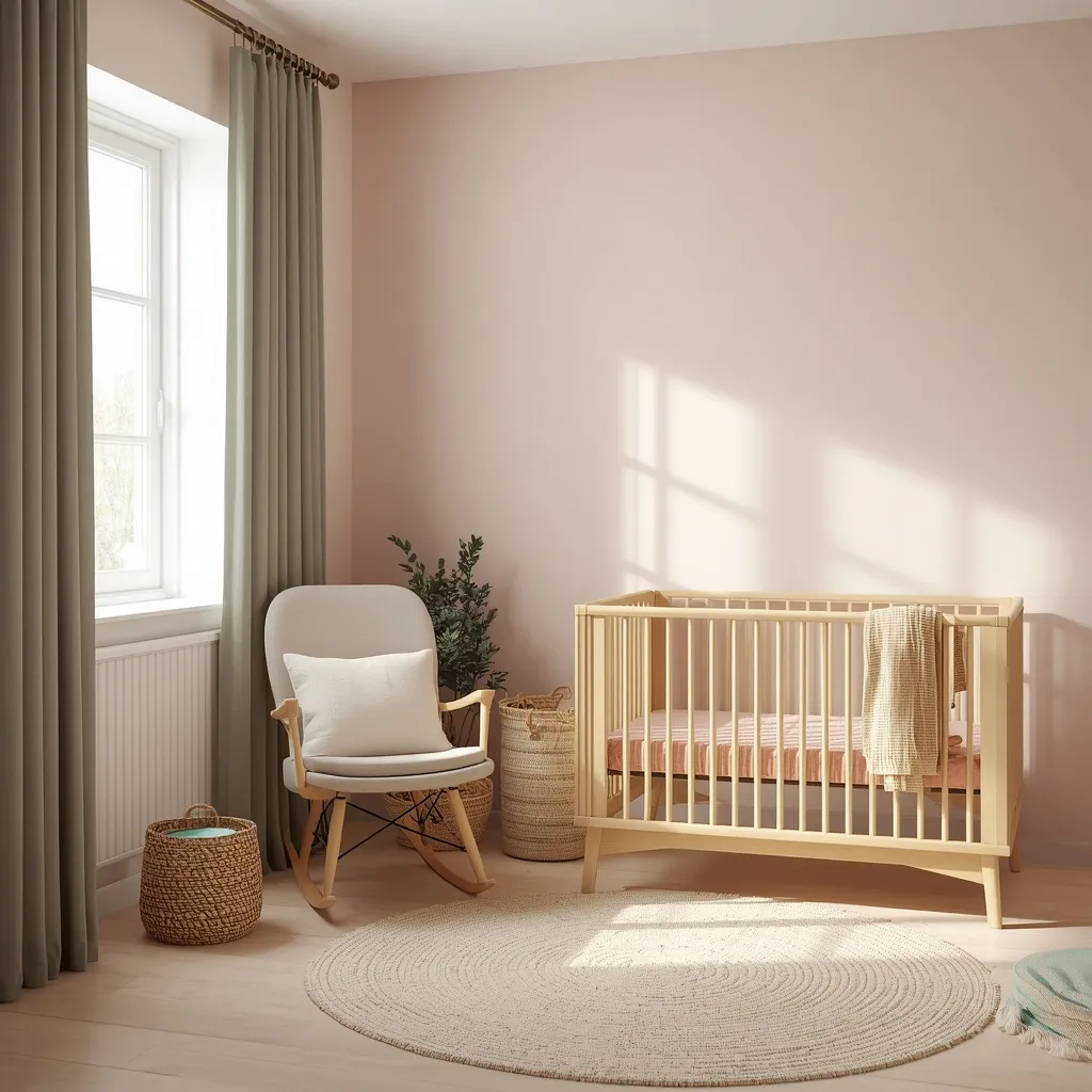 Blush and sage nursery color scheme