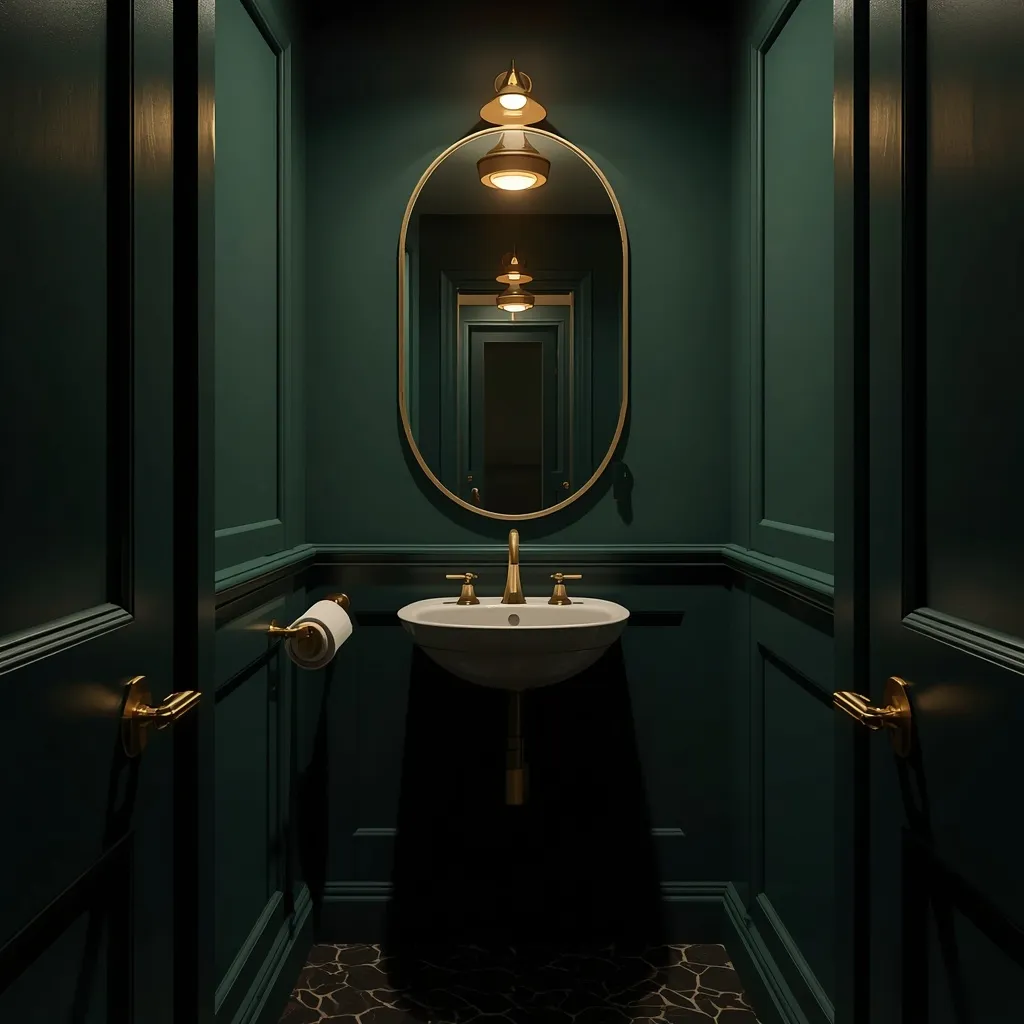 Jewel tone small cloakroom
