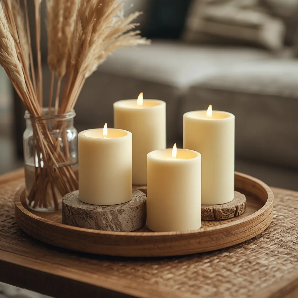 Natural textures candle group