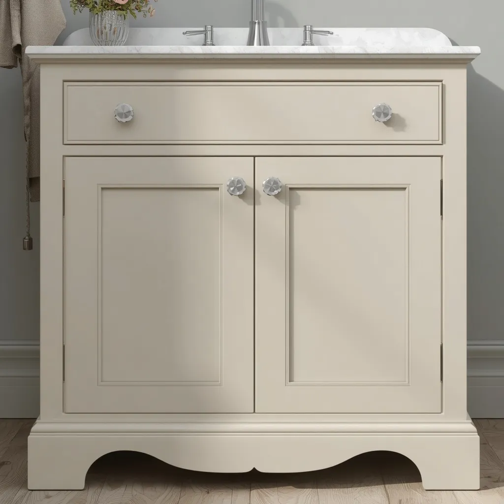 Repainted bathroom vanity refresh