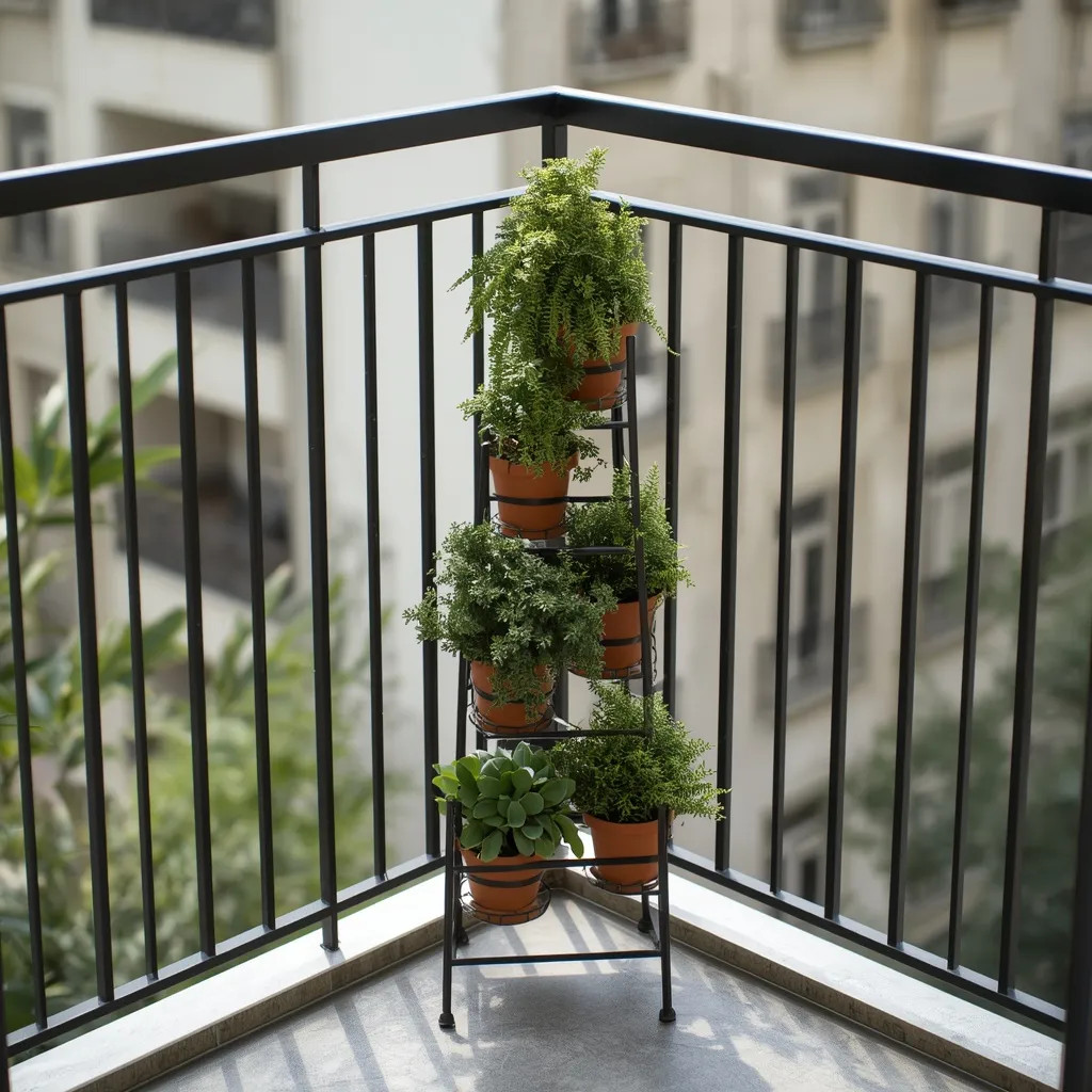 Small balcony corner planting