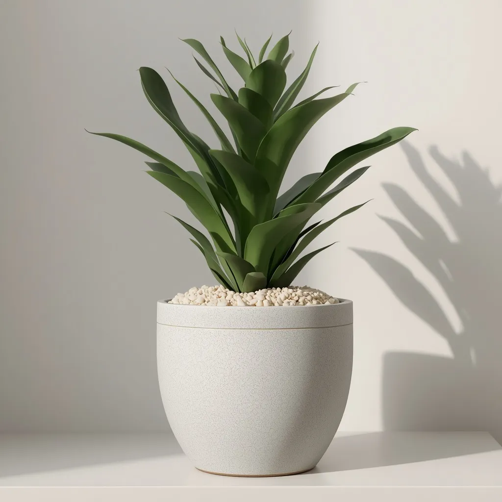 Styled jade plant with gravel top dressing