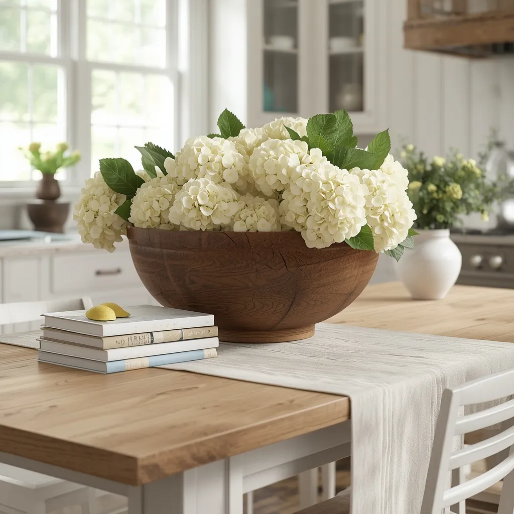 Summer farmhouse kitchen island decor