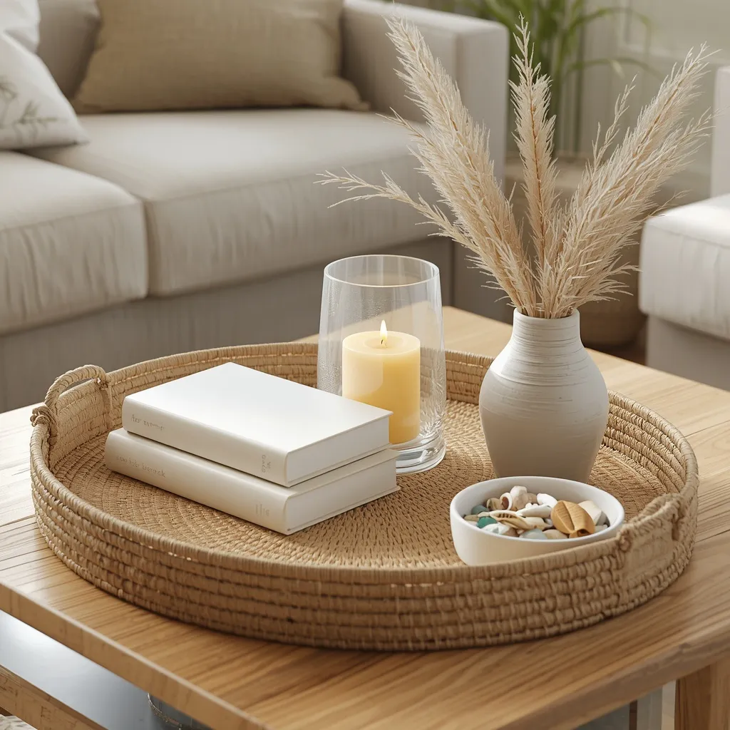 Coastal coffee table styling