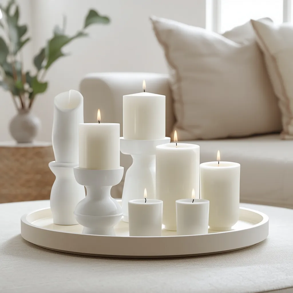 Monochrome white candle look