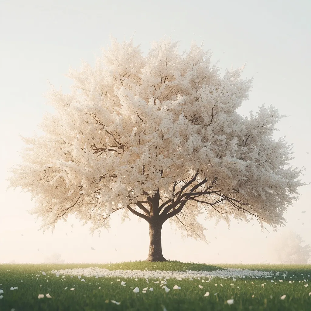 Serviceberry tree covered in delicate white blossom in early spring