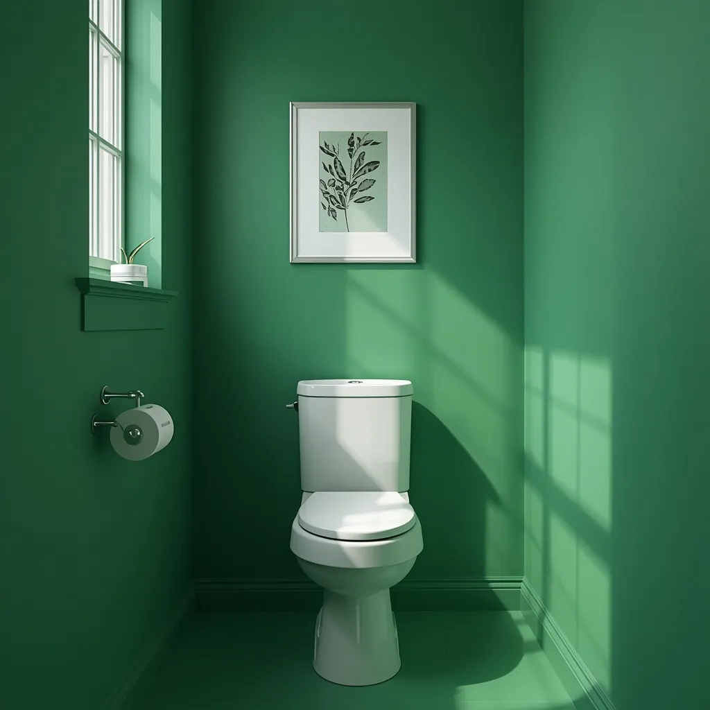 Bold color small bathroom