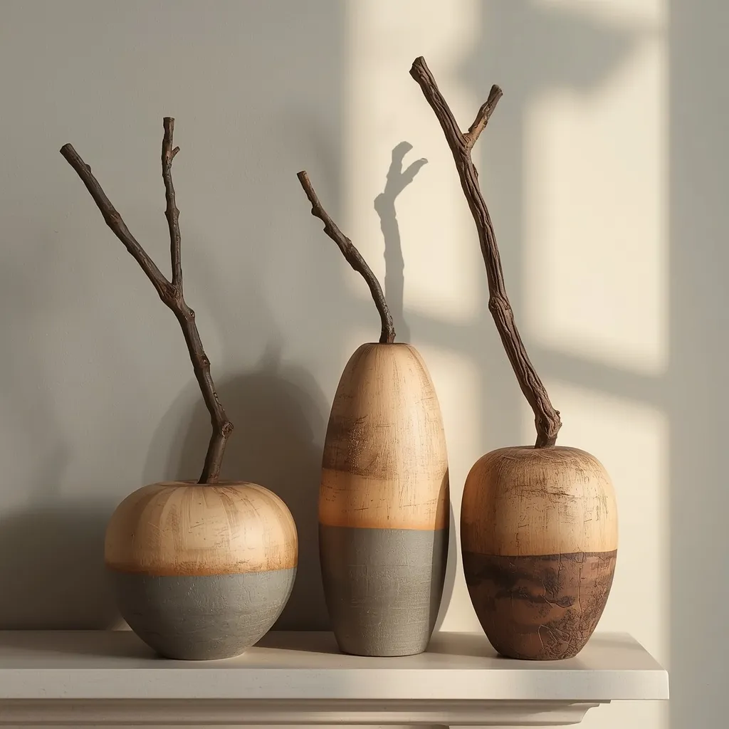 Carved wooden s on a mantel