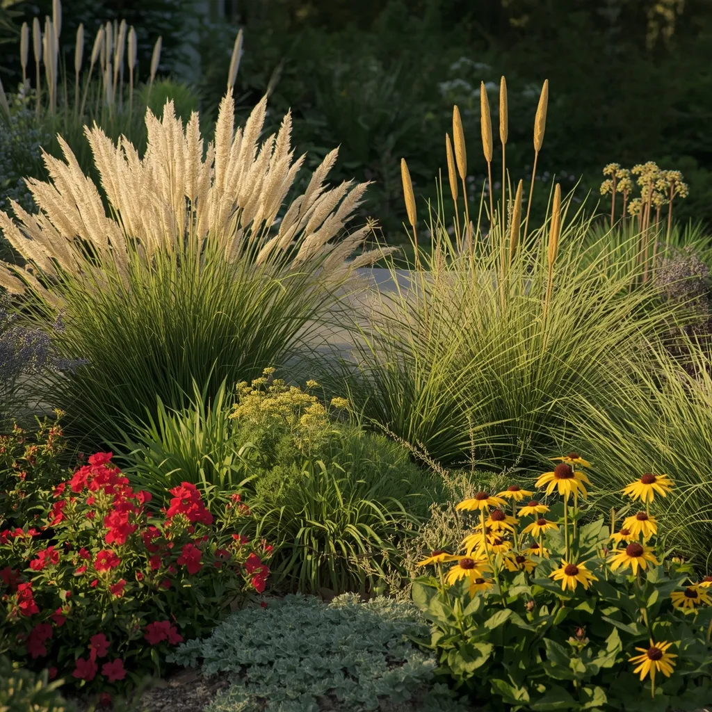 Four season perennial flower bed