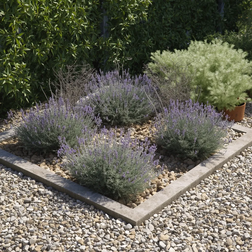 Gravel Mediterranean corner bed