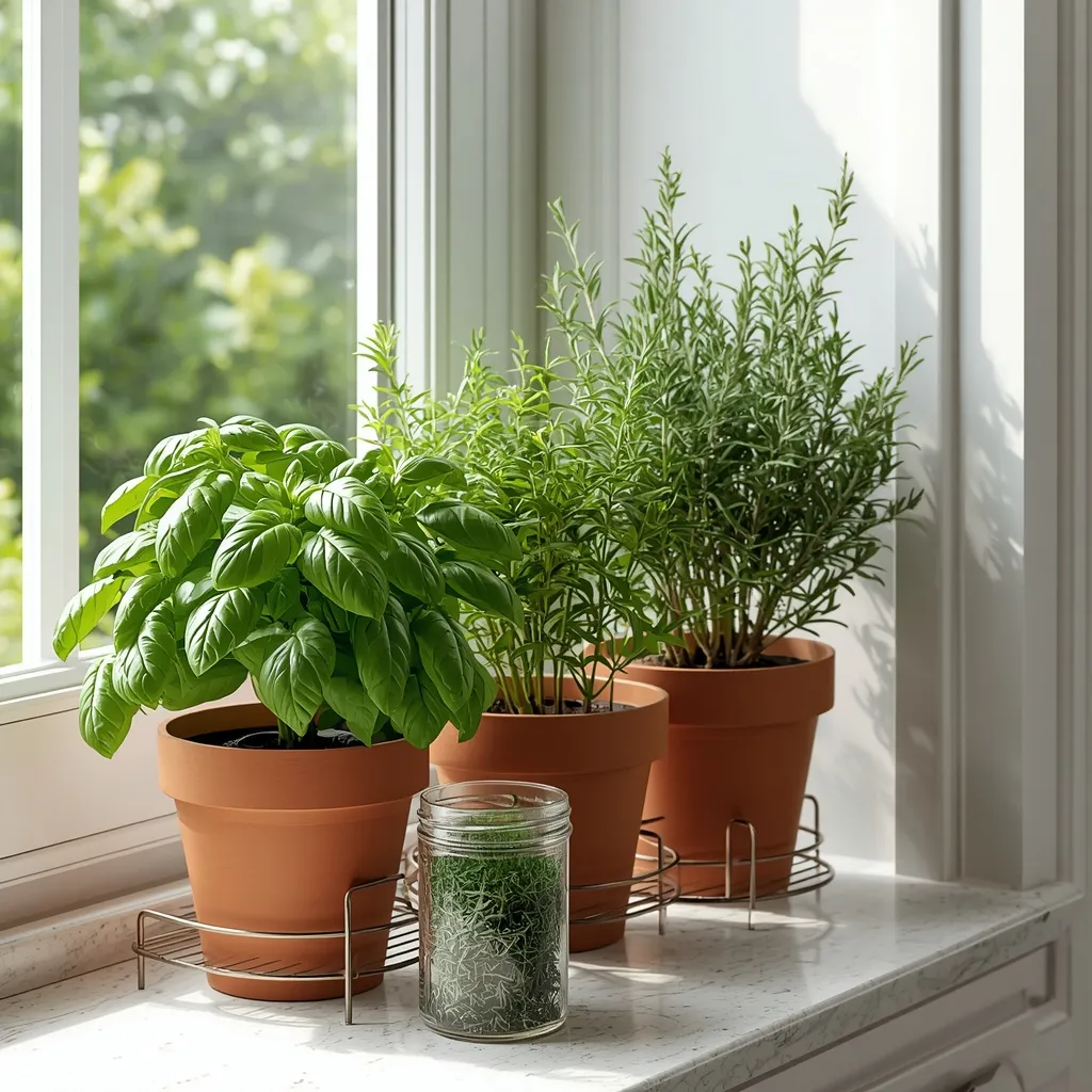 Herb garden summer kitchen corner