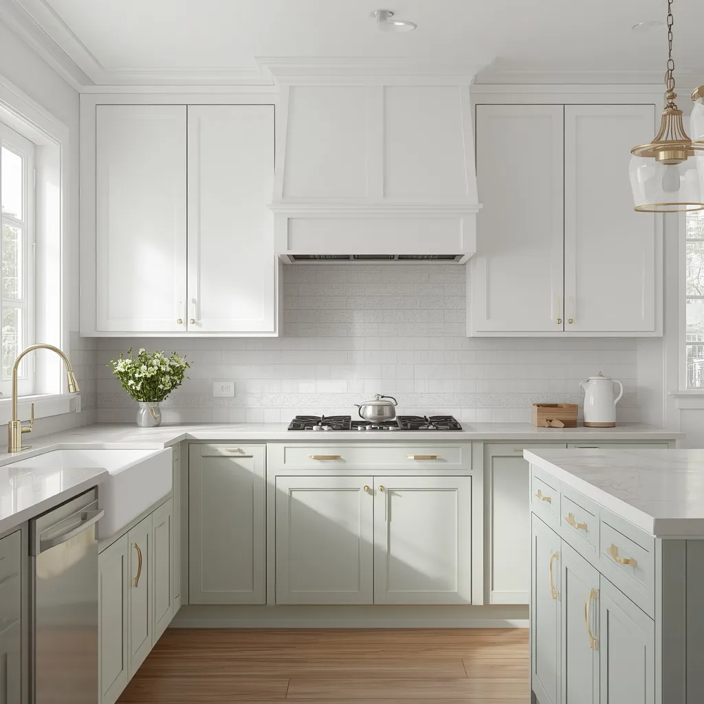 Two-tone cabinet kitchen makeover