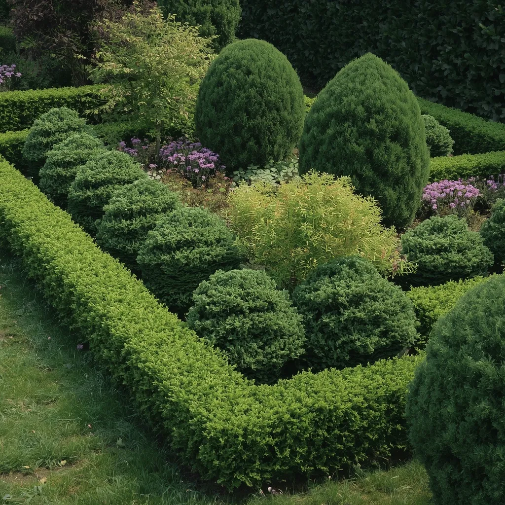 Evergreen structure flower bed