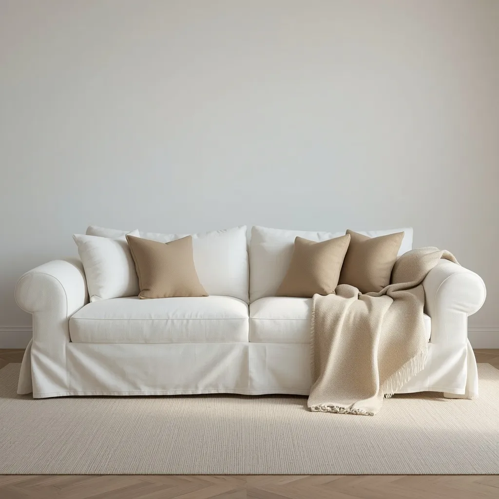 Linen slipcover living room refresh