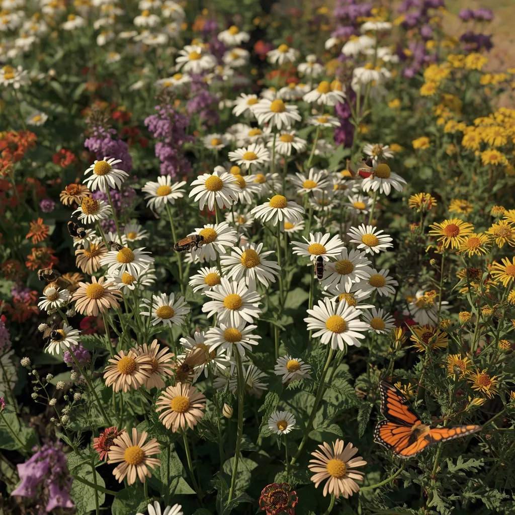 Native pollinator flower bed bees