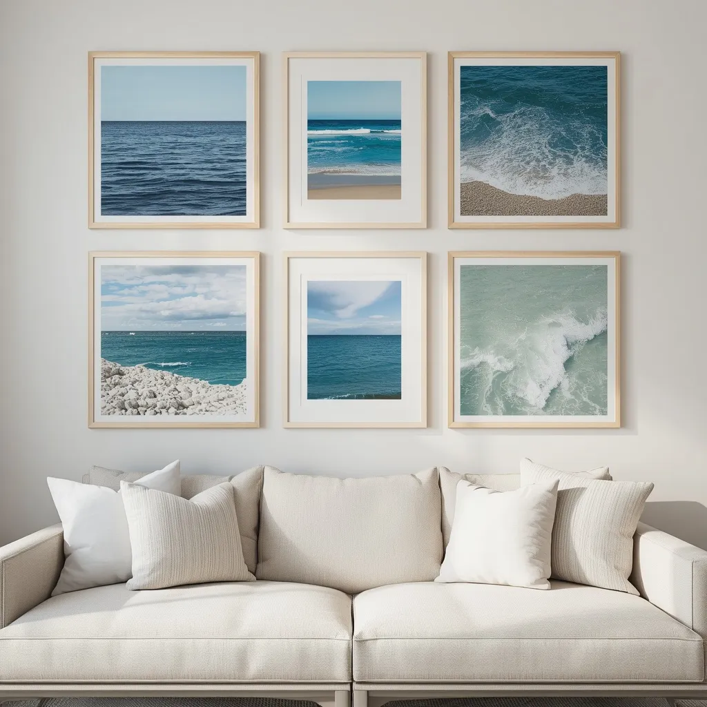 Ocean art gallery wall