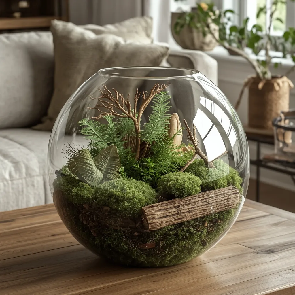Preserved moss glass vase filler