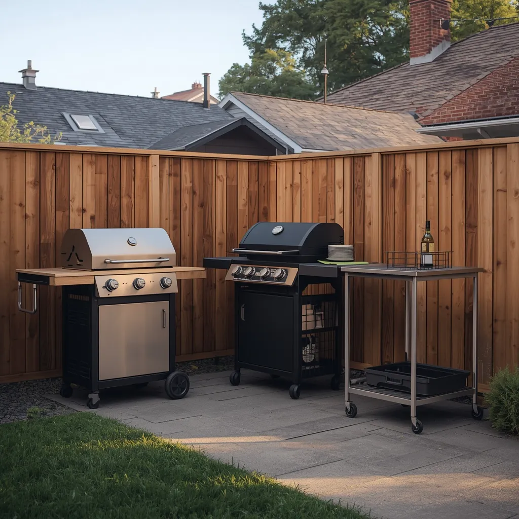 Rolling cart backyard outdoor kitchen