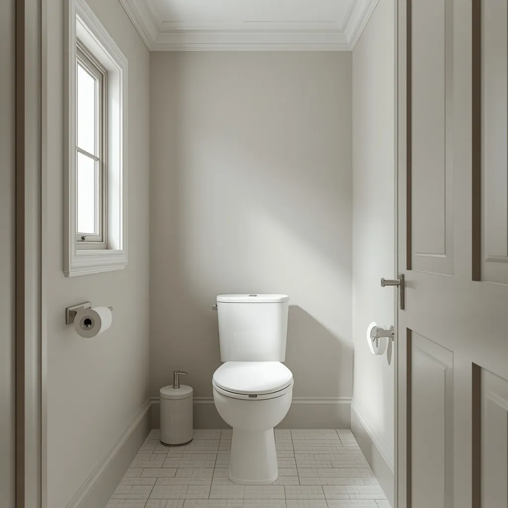 Soft grey small bathroom