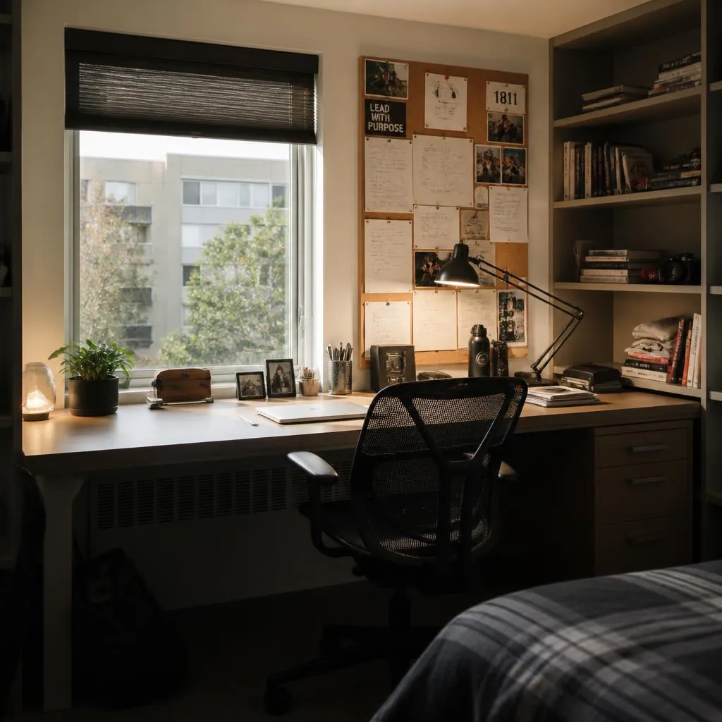 Teen bedroom study desk zone