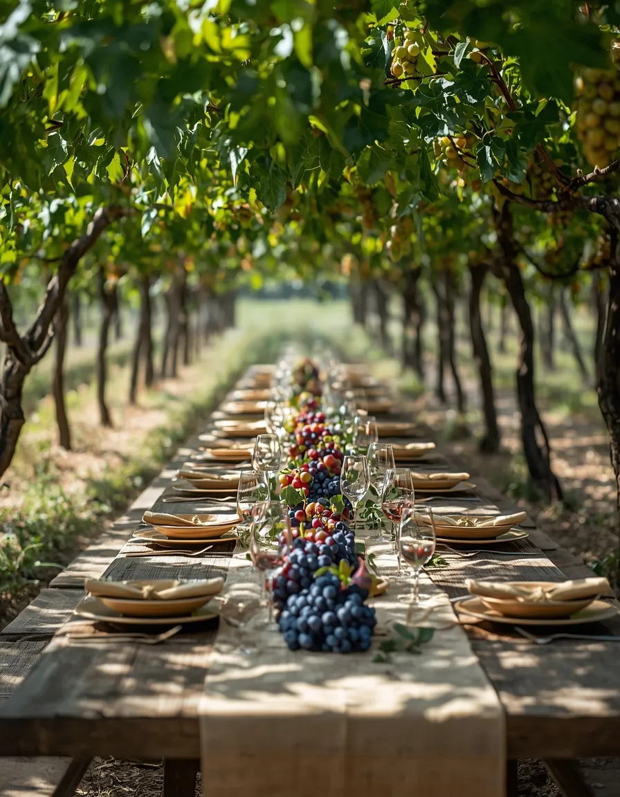 Vineyard-style outdoor dining table