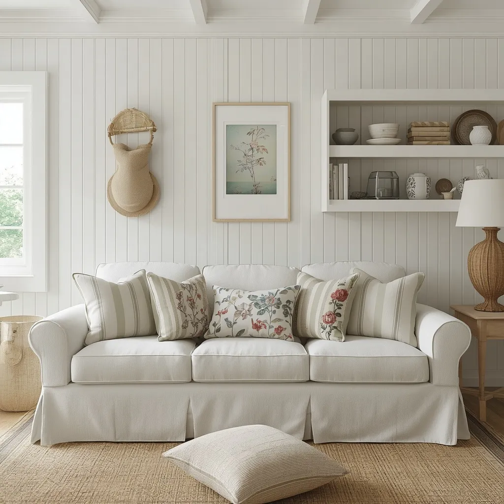 Coastal cottage living room
