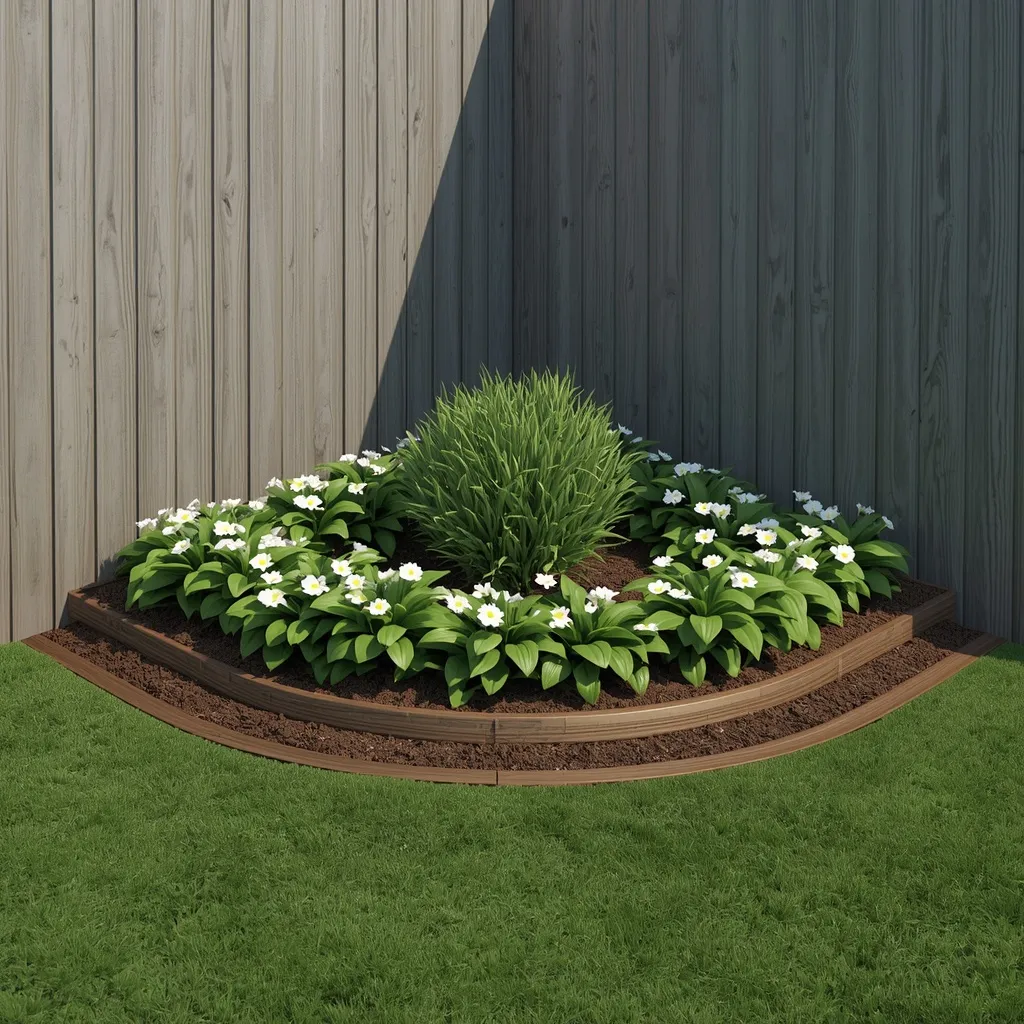 Curved quarter circle corner bed