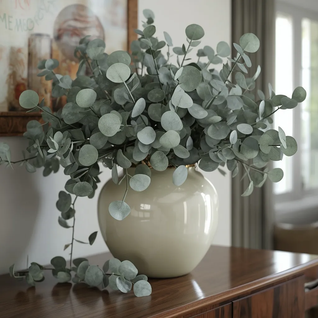 Eucalyptus vase filler living room
