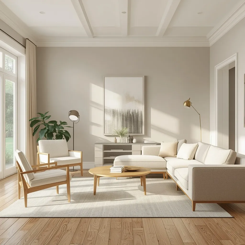 Greige airy living room