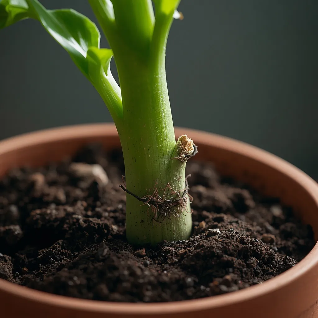 Jade stem cutting in gritty soil