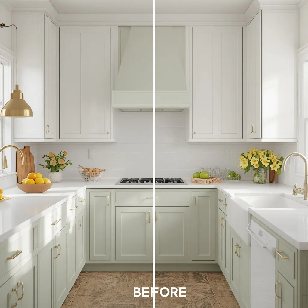 Painted cabinet kitchen makeover