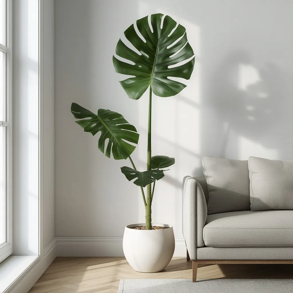 Statement monstera in a living room