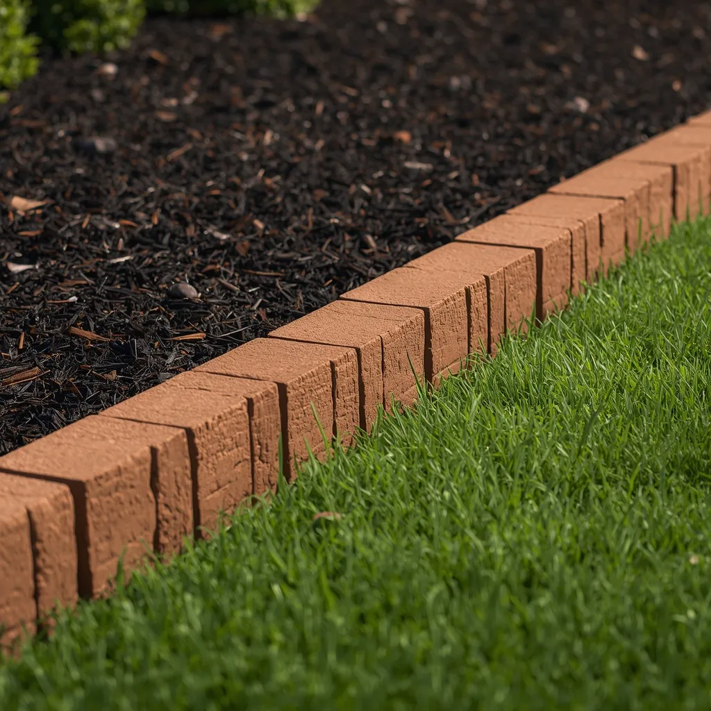 Upright brick soldier course edging