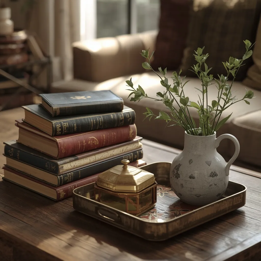 Vintage coffee table decor summer