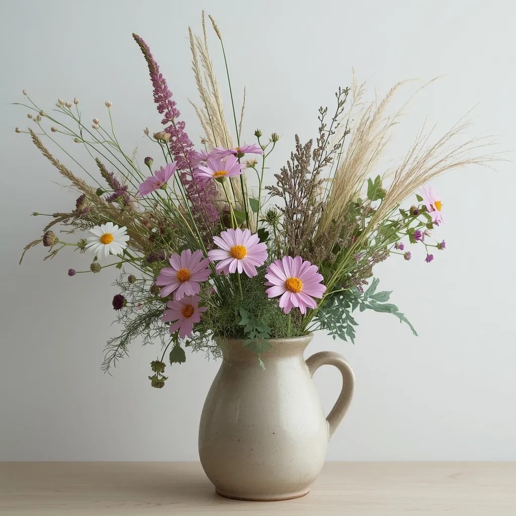 Wildflower meadow jug arrangement