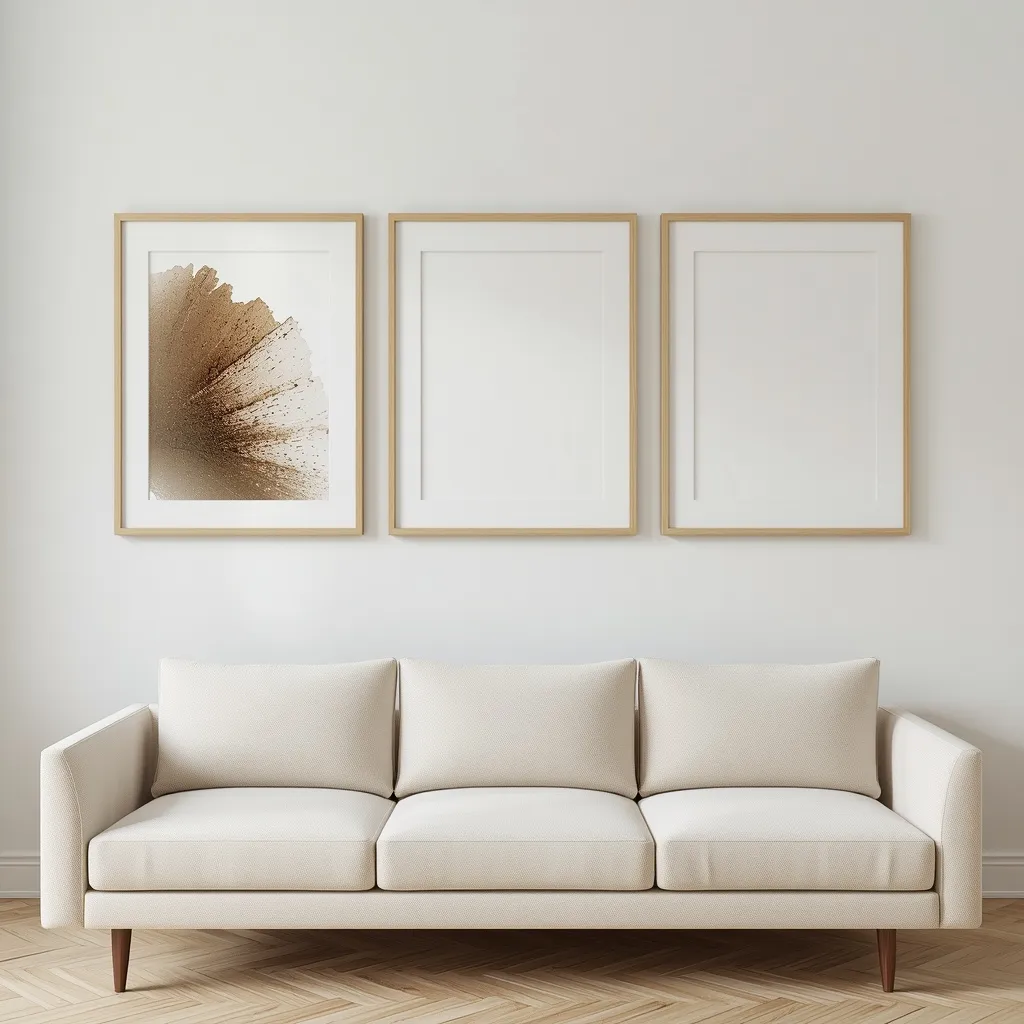Airy gallery wall with white space