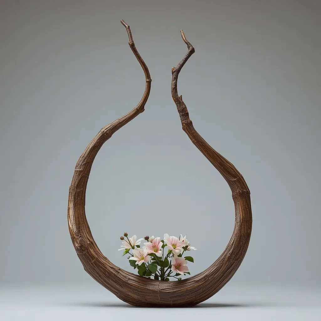 Branch and bloom sculptural arrangement