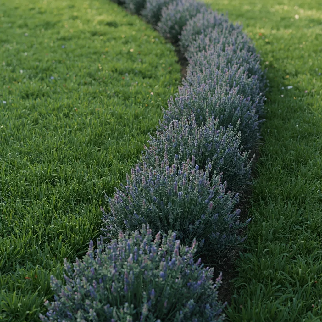 Clipped living plant bed border