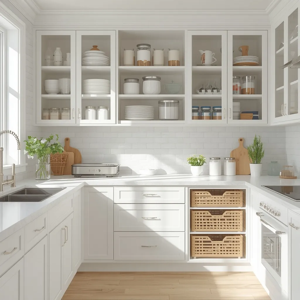 Decluttered organized summer kitchen