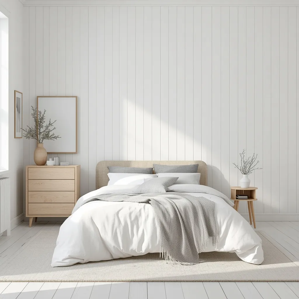 Scandi pale wood bedroom