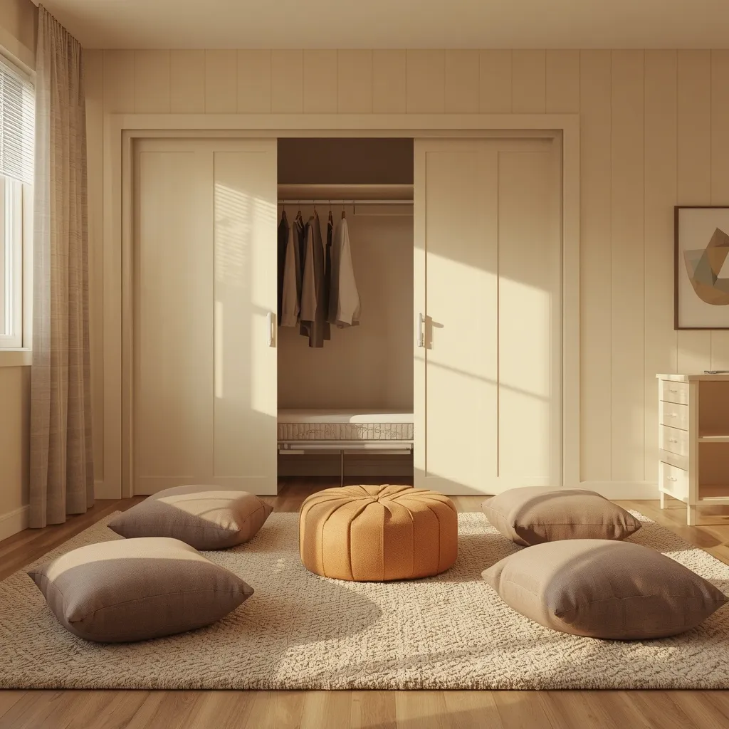 Teen bedroom sleepover floor seating