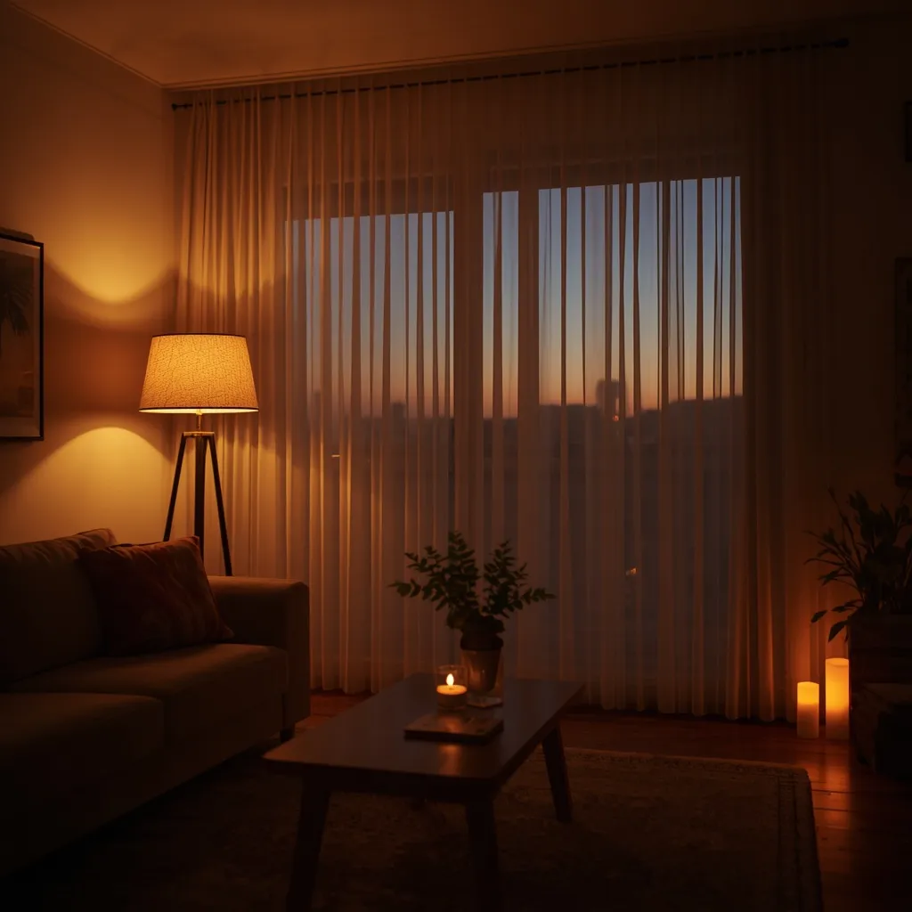 Airy living room summer evening