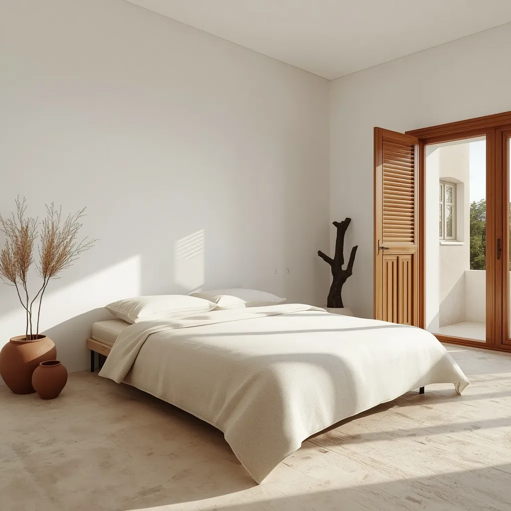 Mediterranean shuttered bedroom
