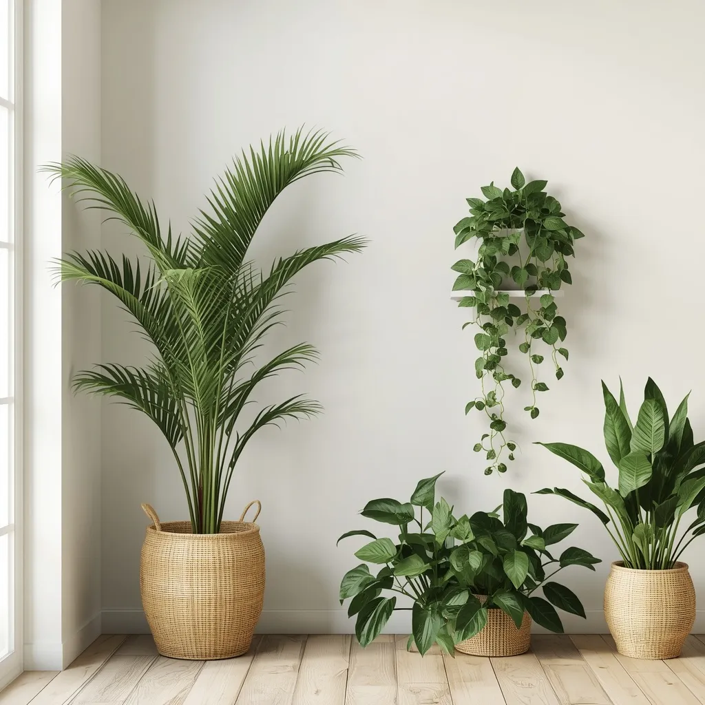 Plant filled beachy living room