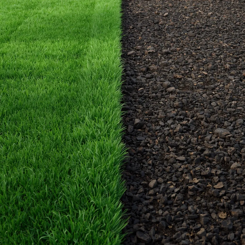 Spade cut trench bed edge
